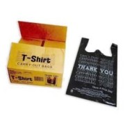 16 x 20 Inch Printed Thank You Handle T-Shirt Bags in Black Color (1 KG )